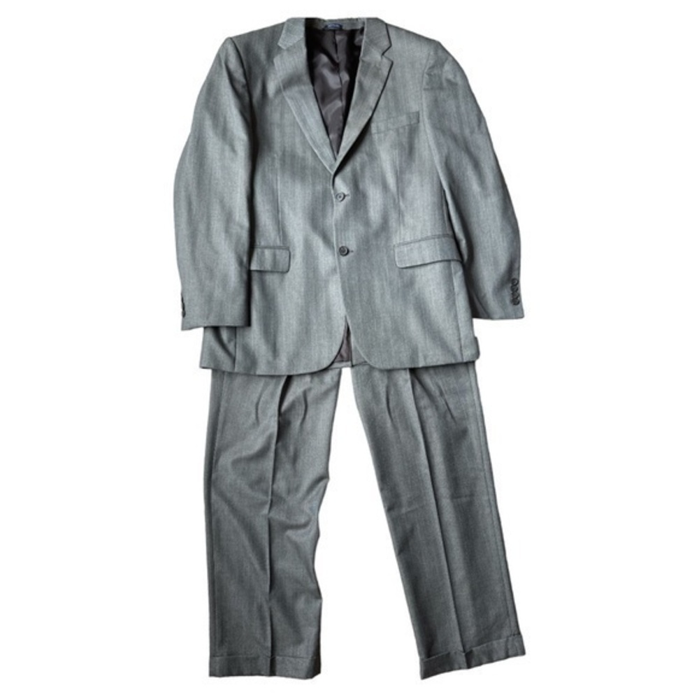 Saddlebred 2 piece suit jacket & pants, coat 42L, pants 36 X 30, inside pockets